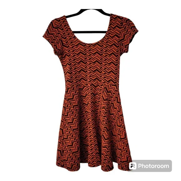 Planet Gold | Dresses | Planet Gold Orange Zigzag Dress | Poshmark